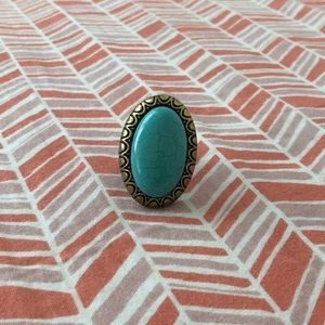 Teal statement ring